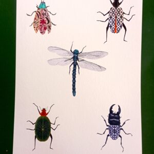Litografía Sena Cifuentes Bichos azulejos