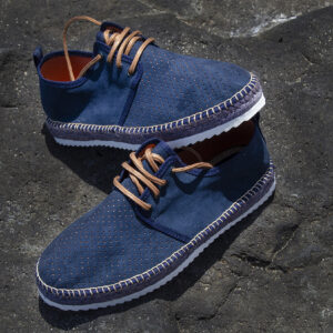 Zapato hombre cordones azul picado Podencool